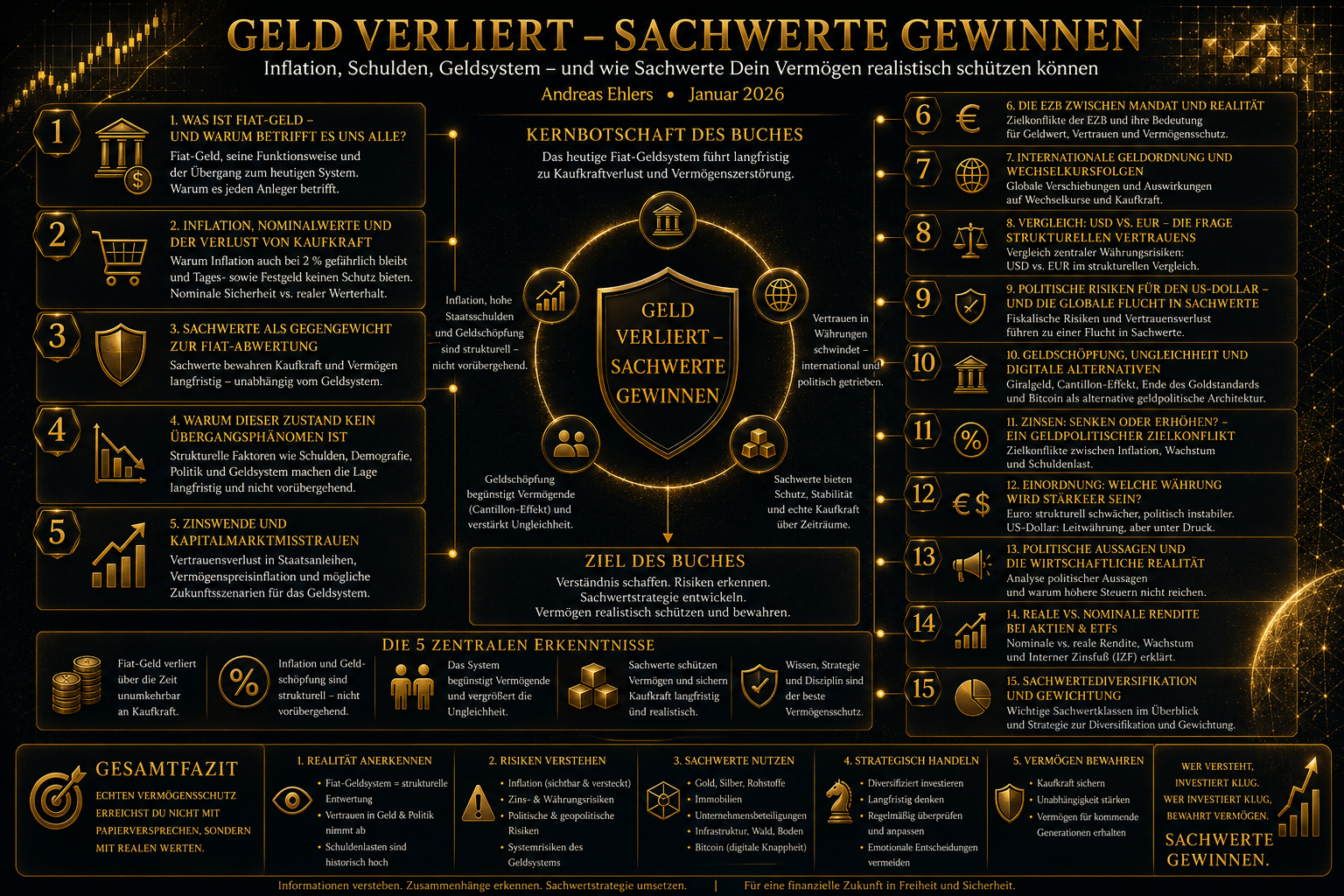 Buchstruktur: Geld verliert – Sachwerte gewinnen – Schaubild